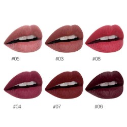 6 Colors Matte Velvet Lip Gloss Liquid Lipstick Non Sticky Lip Makeup Long-Lasting Waterproof