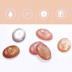6 Colors Platinum Gold Shimmer Glitter UV Gel Nail Polish Soak Off Nails Art