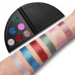 6 Colors Shimmer Fan Shaped Eye Shadow Palette Waterproof