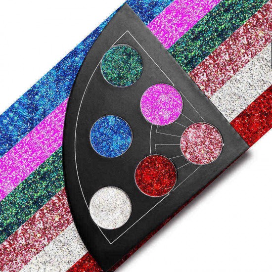 6 Colors Shimmer Fan Shaped Eye Shadow Palette Waterproof