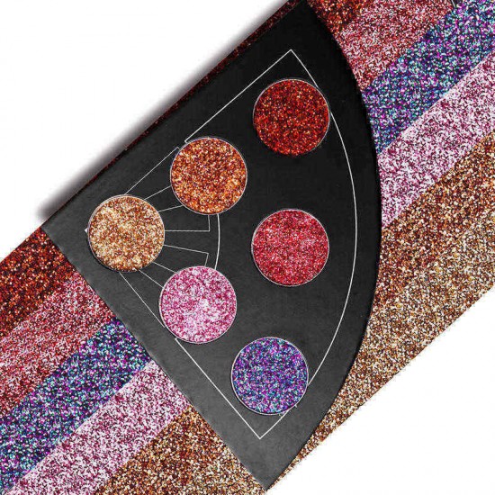6 Colors Shimmer Fan Shaped Eye Shadow Palette Waterproof