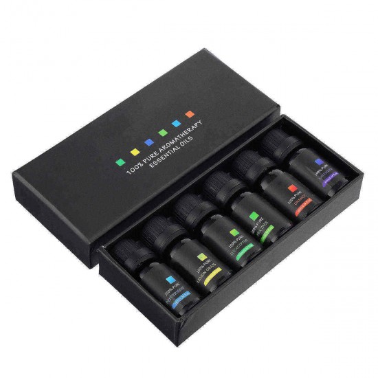 6 Pcs 10mL Aromatherapy Essential Oil Set 100% Pure kit Bottles Gift Box 6 Pcs 10mL Aromatherapy Essential Oil Set 100% Pure kit Bottles Gift Box