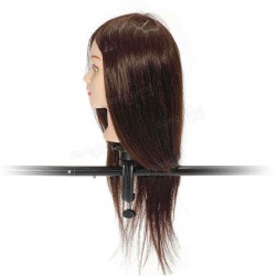 60% Real Hairdressing Brown Hair Training Mannequin Head Clamp