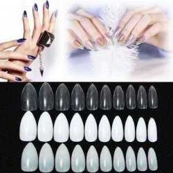 600pcs Almond Oval Shape Stiletto Pointy Full False Nail Art Tips Claw Acrylic Gel Polish
