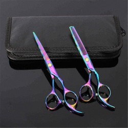 6.7" Professional Barber Hair Cutting Thinning Scissors Shears Hairdressing Set