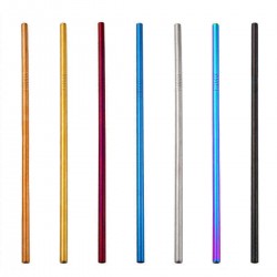 7 Color 215*6mm Metal Straws Stainless Steel Straws Drinking Straw Reusable