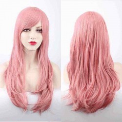 70CM Long Synthetic Costume Cosplay Wig High Temprature Fiber Hair Extensions For Women Dark Purple Hair