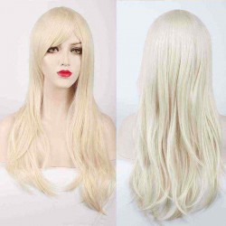 70CM Long Synthetic Costume Cosplay Wig High Temprature Fiber Hair Extensions For Women Dark Purple Hair