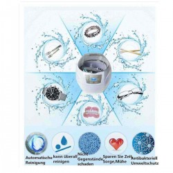 750ml LED Light High Power Ultrasonic Cleaning Machine Glasses Jewelry Denture Watch