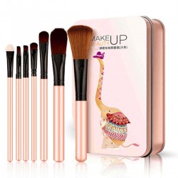 7Pcs Cosmetic Brushes Set Foundation Brush Eye Shadow Lip Brow Brush Makeup Tools Set