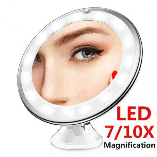 7X /10X Magnifying LED Lighted Makeup Mirror 360 Rotation Daylight Travel Vanity LED Mirrors with Strong Suction Cup 7X /10X Magnifying LED Lighted Makeup Mirror 360 Rotation Daylight Travel Vanity LED Mirrors with Strong Suction Cup