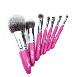 7pcs Makeup Brushes Kit Powder Brush Eye Shadow Foundation Blend Contour Rose Red Wooden