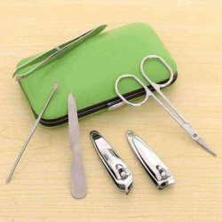 7pcs Stainless Steel Manicure Pedicure Ear Pick Nail Clipper File Set