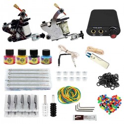 8-10V Professional 2 Tattoo Machine Tools Kit Equipment Power Supply