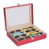 8 Grids Rose Leather Display Case Eyewear Sunglasses Glass Frame Top Jewelry Storage Box