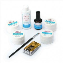8Pcs UV Nail Gel Set Builder Primer Base UV Gel Top Coat Brush Cleanser Guide Sticker Form Nail Glue