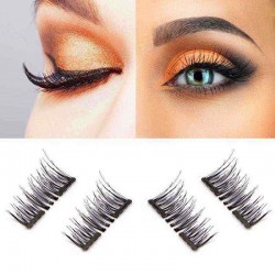 8Pcs/2 Pairs Dual Magnetic 3D False Eyelashes Long Natural Eyelashes Extension