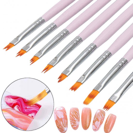 8pcs/set Acrylic Painting Brush Drawing UV Gel Flower Gradient Pen Nail Art Tool 8pcs/set Acrylic Painting Brush Drawing UV Gel Flower Gradient Pen Nail Art Tool