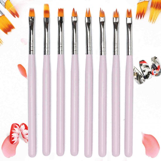 8pcs/set Acrylic Painting Brush Drawing UV Gel Flower Gradient Pen Nail Art Tool 8pcs/set Acrylic Painting Brush Drawing UV Gel Flower Gradient Pen Nail Art Tool