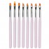 8pcs/set Acrylic Painting Brush Drawing UV Gel Flower Gradient Pen Nail Art Tool