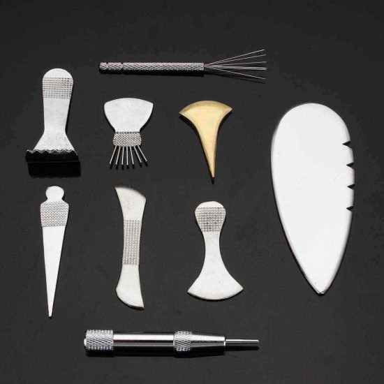 9Pcs Gua Sha Scraping Body Manual Massager Physical Therapy Stainless Steel Copper Massage Tools Set 9Pcs Gua Sha Scraping Body Manual Massager Physical Therapy Stainless Steel Copper Massage Tools Set