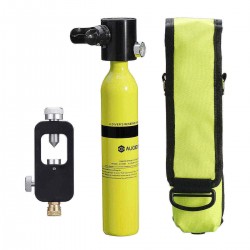 AUGIENB 0.5L Scuba Oxygen Cylinder Underwater Diving Equipment Air Oxygen Tank W/ Adapter & Storage Bag