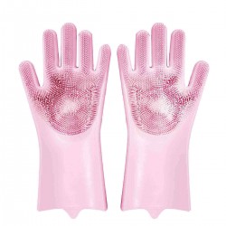 AUGIENB Magic Silicone Rubber Dish Washing Gloves Eco-Friend Semi-permanent Scrubber Cleaning Glove
