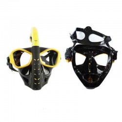 Adults Full Face Dry Snorkeling Mask Toughened Glass Shatterproof Anti-fog Diving Mask