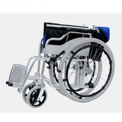 Aluminum Lightweight Transit Folding Chair Wheelchair Travel Footrest Armrest Brake