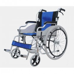Aluminum Lightweight Transit Folding Chair Wheelchair Travel Footrest Armrest Brake
