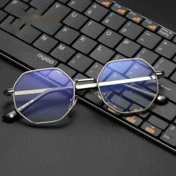 Anti-Blue Ray Polygon Eyeglasses Retro Thick Edge Optical Eye Care Blue Light Blocking Glasses