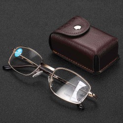 Anti-fatigue Progressive Multi-focus Reading Glasses Foldable Metal Frame Anti-blue Mini Vintage Reading Glasses