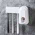 Automatic Toothpaste Dispenser 5 Electric Toothbrush Holder Set Wall Mount Stand White