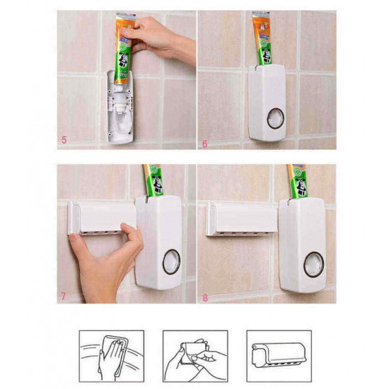 Automatic Toothpaste Squeezer Dispenser Bathroom Automatic Toothpaste Dispenser Squeezer Toothbrush Holder Set Automatic Toothpaste Squeezer Dispenser Bathroom Automatic Toothpaste Dispenser Squeezer Toothbrush Holder Set