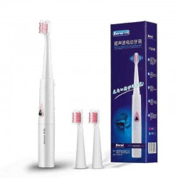 Bakeey Electric Sonic Vibration Toothbrush Portable IPX7 Waterproof DuPont Bristles Tooth Brush with 2 Brush Heads