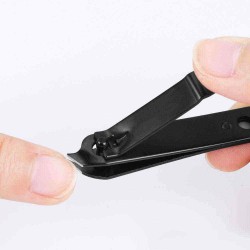 Bevel Black Stainless Steel Nail Clipper Anti-slip Handle Toenail Clipper Manicure Tool