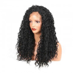 Black African Front Lace High Temperature Silk Fiber Wig Cap