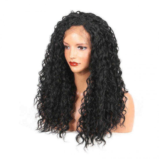 Black African Front Lace High Temperature Silk Fiber Wig Cap