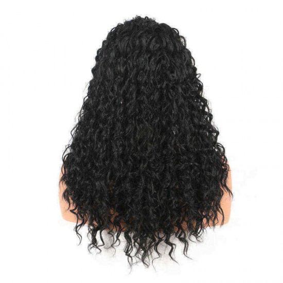 Black African Front Lace High Temperature Silk Fiber Wig Cap