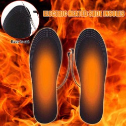 Black Electric Heated Shoe Insole Warm Foot Heater Breathable Deodorant