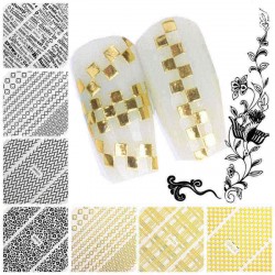 Black Gold Self Adhesive Nail Art Sticker Decal Decoration