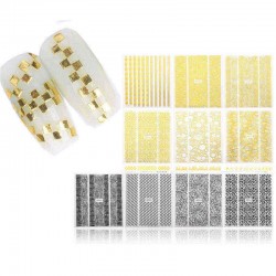 Black Gold Self Adhesive Nail Art Sticker Decal Decoration