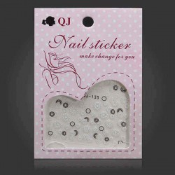 Black White Sun Nail Art Sticker Water Transfer Decals