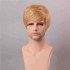 Blonde Men Short Mono Top Human Hair Wig Male Virgin Remy Capless Side Bang