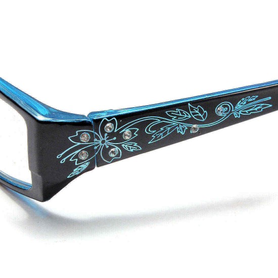 Blue Female Diamond Flower Frame Presbyopic Reading Glasses Eyeglasses 1.0 1.5 2.0 2.5 3.0 3.5 4.0 Blue Female Diamond Flower Frame Presbyopic Reading Glasses Eyeglasses 1.0 1.5 2.0 2.5 3.0 3.5 4.0