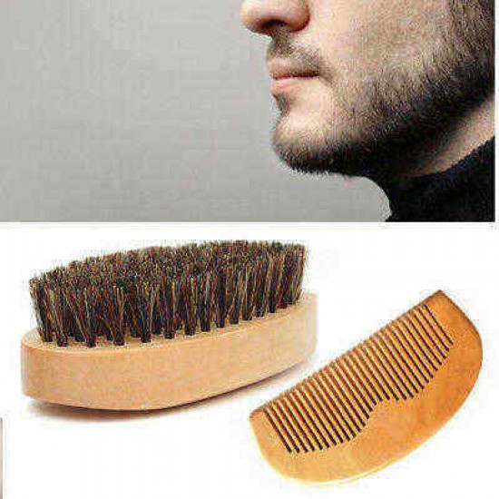Boar Bristle Beard Brush and Comb Beard Comb  Mens Grooming