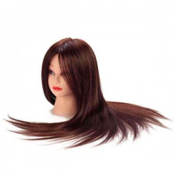 Brown 50% Real Human Hair Training Head Hairdressing Practice Cutting Mannequin Clamp Holder