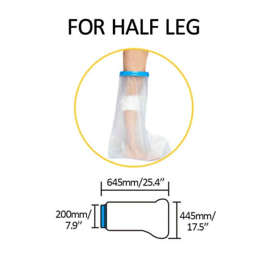 Cast Bandage Waterproof Protector Cover Bath Shower Adult Short Leg Reusable for Arm Leg Claf Ankle