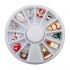 Christmas Nail Art Decoration Wheel Snowman Snowflake Sled Rhinestones DIY Design