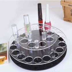 Clear Acrylic 28 Holes Makeup Brush Organizer Cosmetic Display Holder 360 Rotate